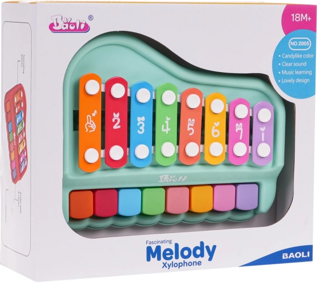Grünes Klavier und Xylophon für Kinder – Türkis