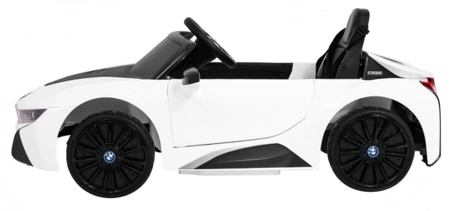 BMW I8 Lift Batterieauto Weiß + Fernbedienung + langsamer Start + 3-Punkt-Gurte + MP3 USB + LED-Diode