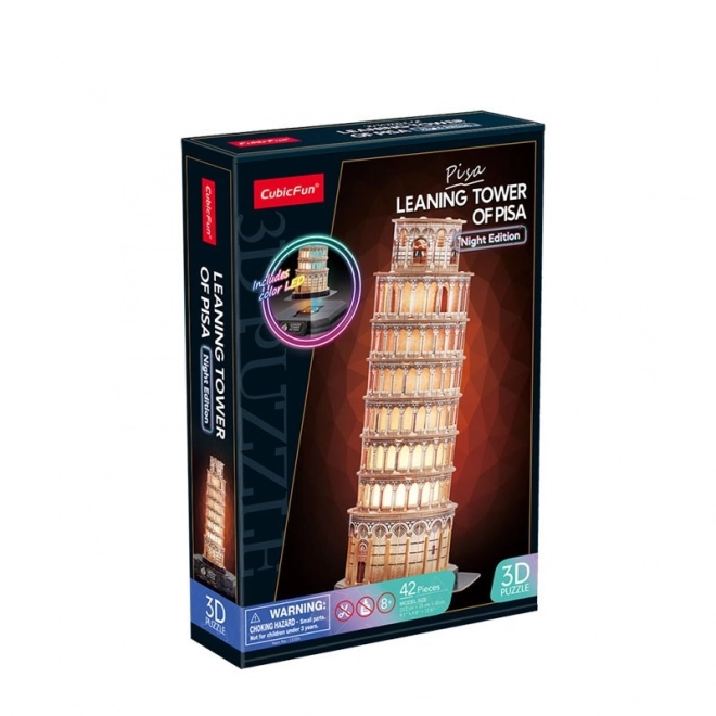 3D Puzzle Krzywa Wieża Pisa Nachtversion mit LED