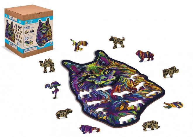 Holzpuzzle Regenbogen Wilde Katze 140 Teile