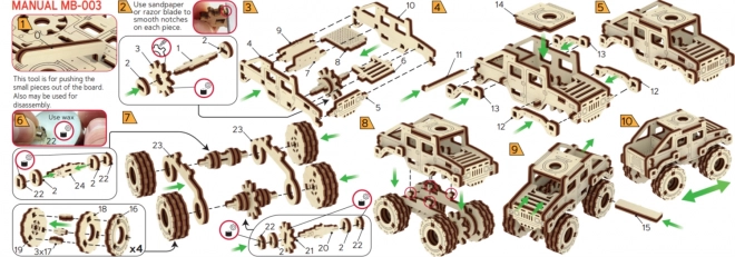 3D Holzpuzzle Monster Truck Modell