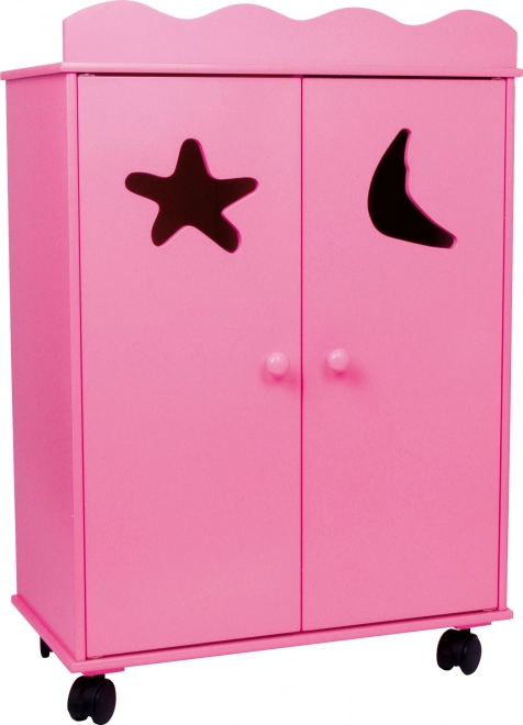 Kleiderschrank für Puppen - Rosa