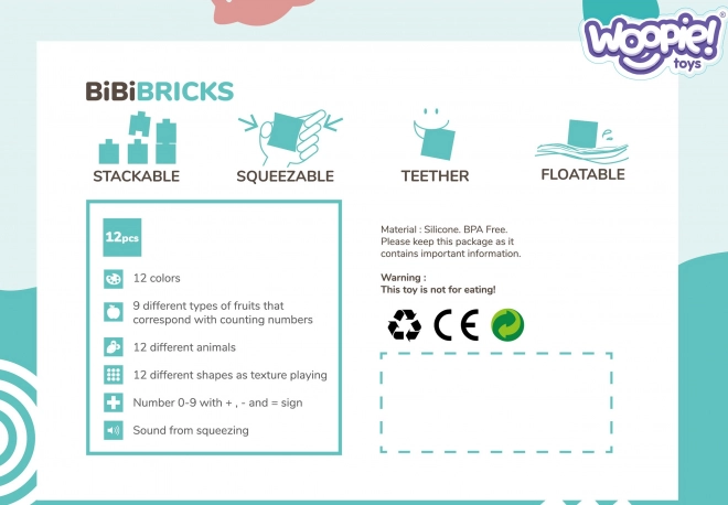 Woopie Baby Sensorische Bausteine 12-teiliges Puzzle