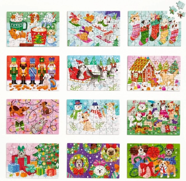 Weihnachtliches Countdown-Puzzle Set 12 Stk