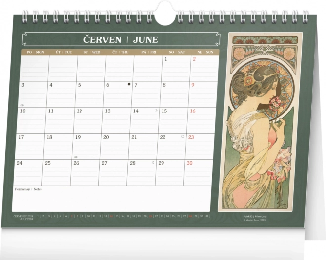 Stellkalender Alfons Mucha 2024