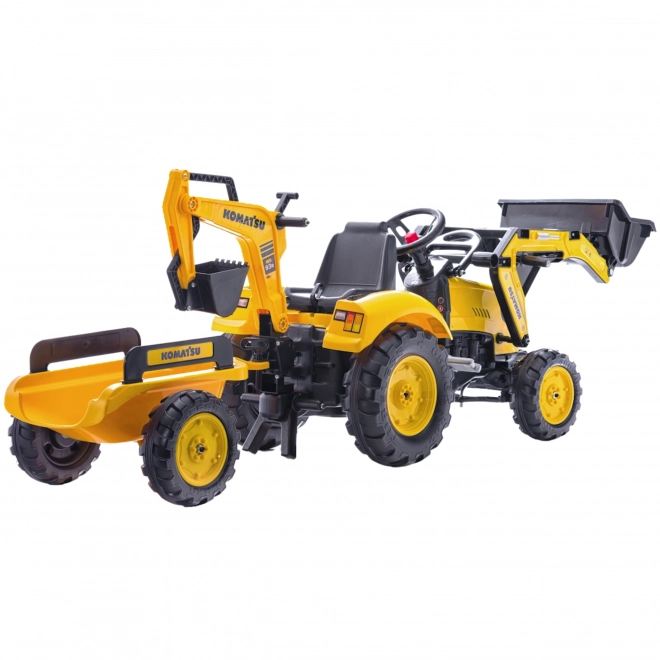 Trettraktor Komatsu mit vorderem und hinterem Löffel und Walze