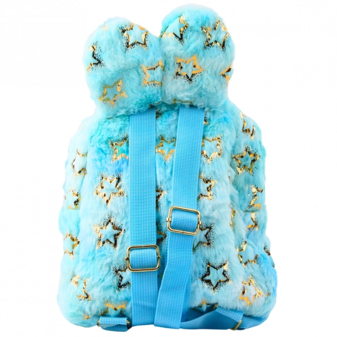 Kinder Plüschrucksack mit goldenen Sternchen blau