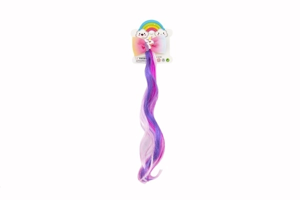 Haarclip mit Einhorn und Regenbogen-Haarteil