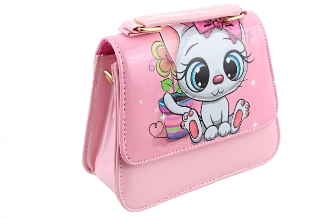 Bunte Handtasche mit Katzenmotiv