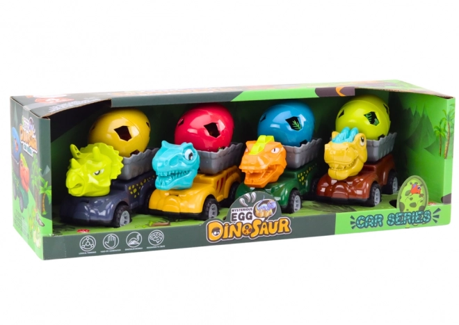 Dinosaurier-Auto mit Dino-Ei und Anhänger Spielset