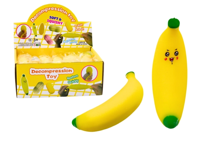 Gelber Dehnbarer Bananen-Stressball