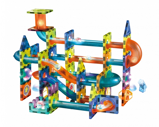 Magnetische Kugelbahn mit Lichteffekten 110-teilig