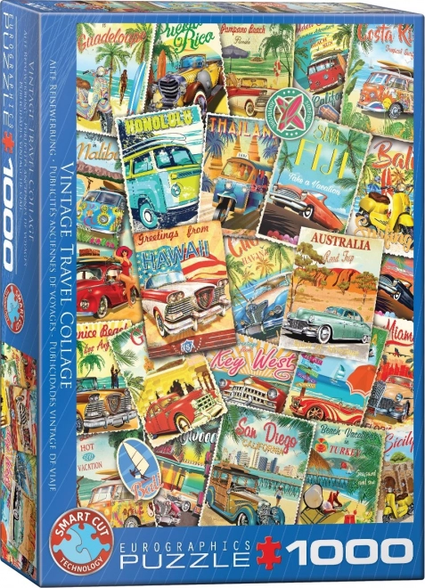 Retro Reisecollage Puzzle 1000 Teile