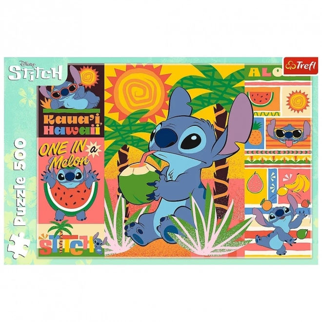 Puzzle 500 Teile Urlaub mit Stitch - Lilo und Stitch