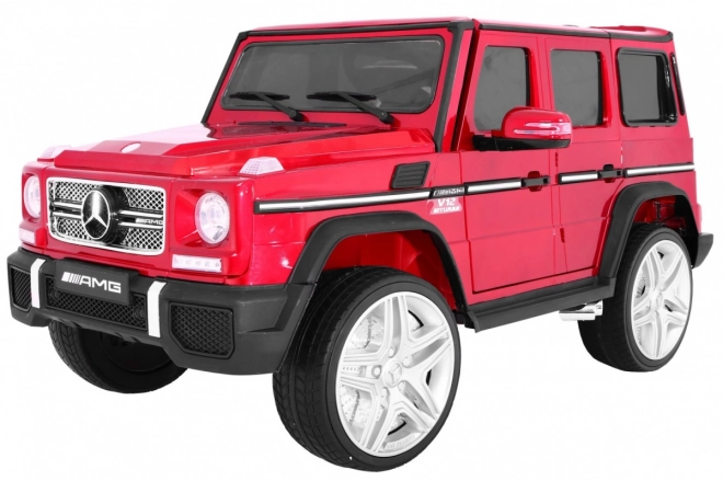 Mercedes AMG G65 Elektroauto für Kinder Rot lackiert + Gepäckträger + Lichter Geräusche