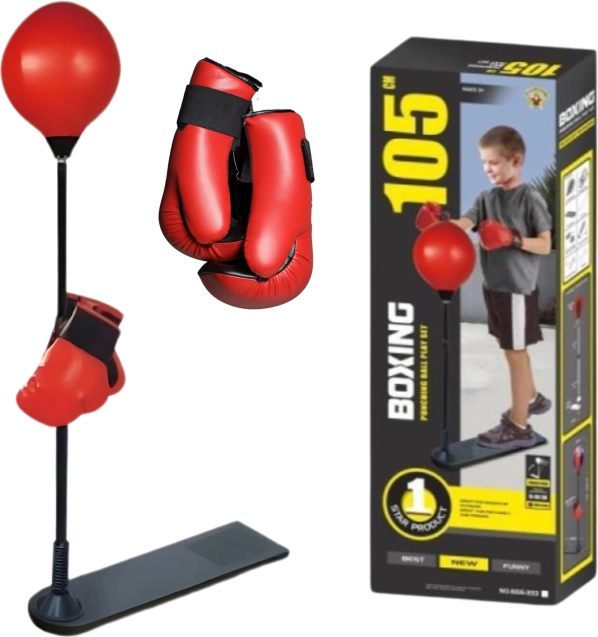 Woopie Kinder Boxset Stehender Boxsack Einstellbar 70-105 cm