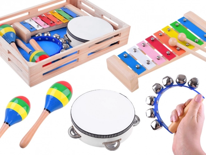 Farbenset Holzmusikinstrumente für Kinder