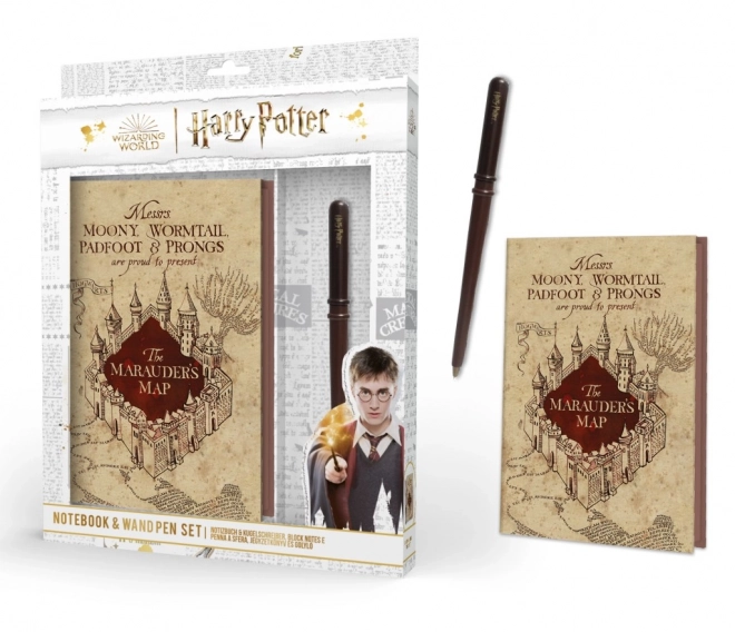 Harry Potter Notizblock mit Zauberstab