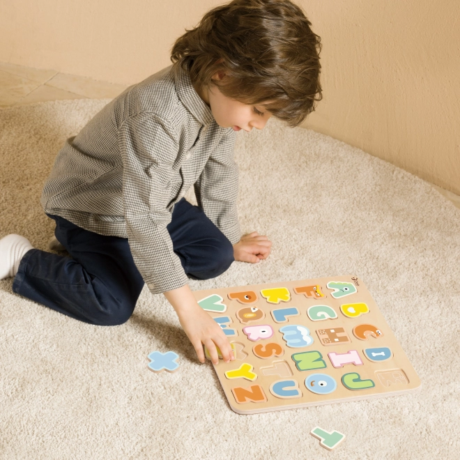 Holzpuzzle Montessori Alphabet Lernen Classic World