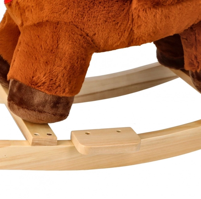 Braunes Schaukelpferd mit Sitz