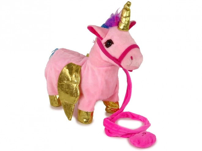 Interaktiver Plüsch-Pferd Rosa mit Goldenen Flügeln und Musik