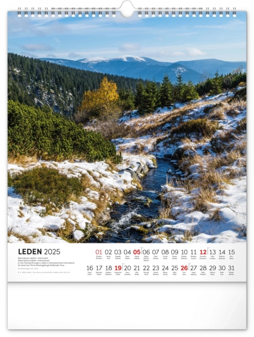 Wandkalender Spaziergänge durch die tschechische Landschaft 2025