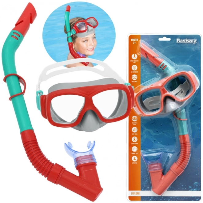 Bestway Hydro Swim Schnorchel-Masken-Set für Kinder – rot