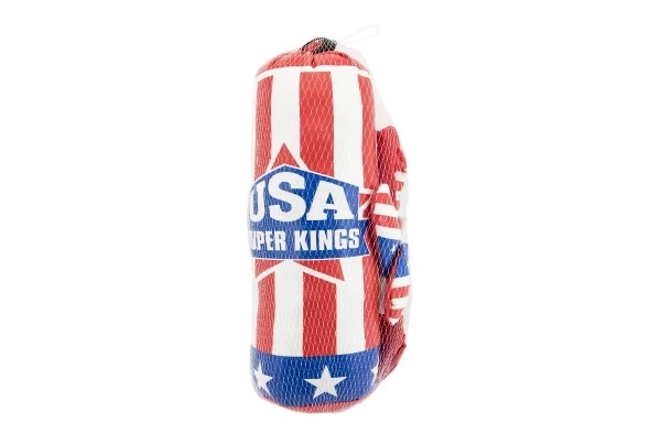 Boxsack und Handschuhe für Kinder mit amerikanischer Flagge