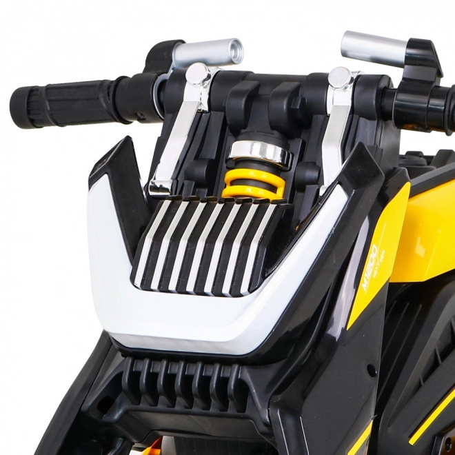 Zukünftiges Kinder-Motorrad auf Batterie Gelb + Audiopanel + Langsamer Start + EVA Räder