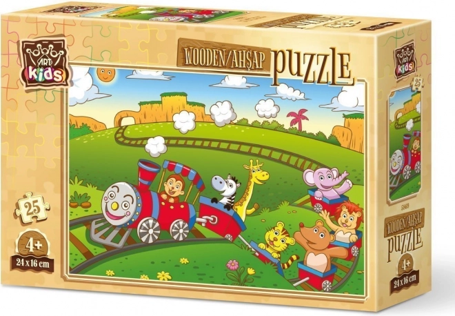 Holzpuzzle Tierzug