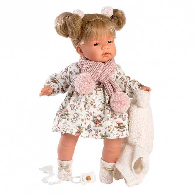 Realistische Babypuppe JOELLE Llorens mit Sound und weichem Stoffkörper - 38 cm