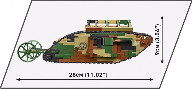 Mark I Panzerbausatz mit 878 Bausteinen