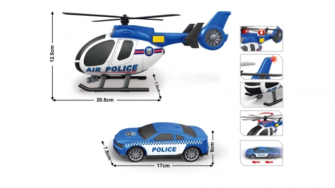 Spielzeug-Set Hubschrauber und Polizeiauto