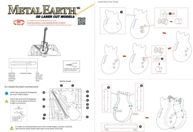 3D-Puzzle Bassgitarre von Metal Earth