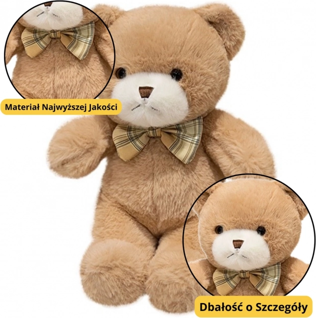 Beiger Plüschbär mit Schleife 25 cm