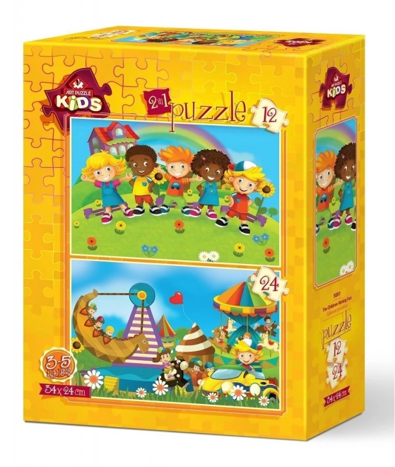 Kinder Puzzle Spaß-Set 12+24 Teile