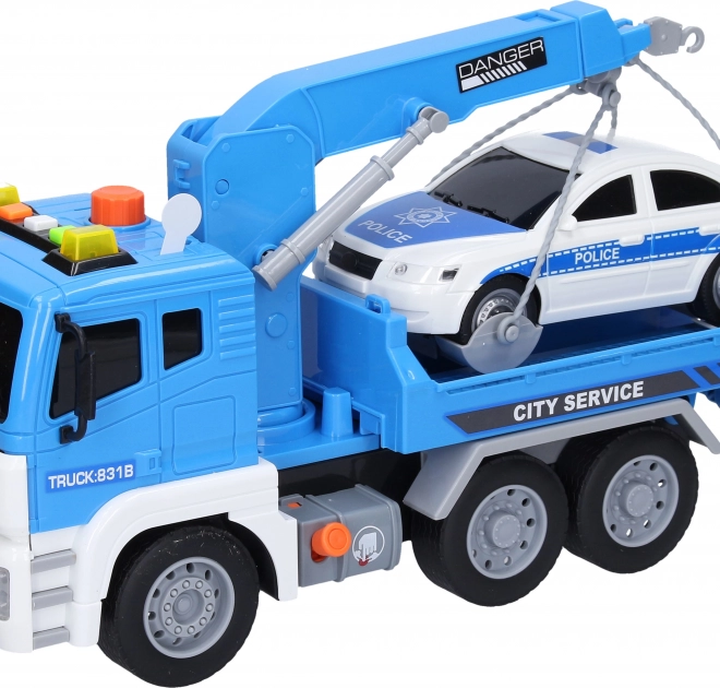 Abschleppwagen mit Auto und Effekten