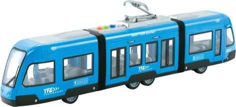 Schwungrad-Straßenbahn 1:16 blau