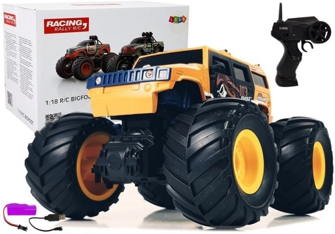 Geländewagen mit großen Rädern Bigfoot mit Fernbedienung 2.4G 1:18 Gelb