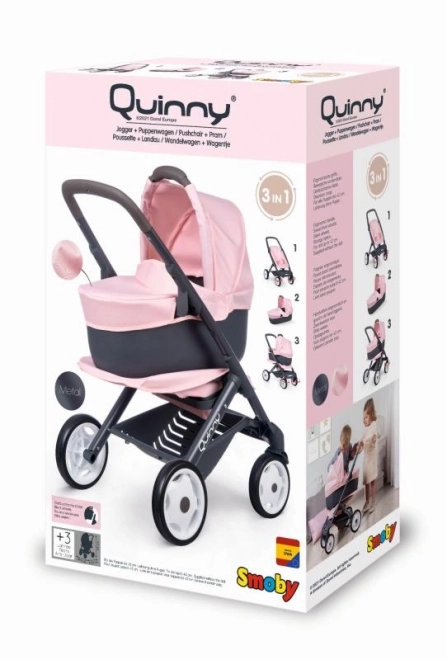 Kombinationskinderwagen Maxi Cosi hellrosa für Puppen