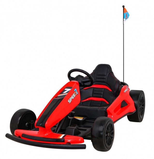 Speed 7 Drift King batteriebetriebenes Gokart für Kinder Rot + Drift-Funktion + Sportsitz + 2 Geschwindigkeiten + EVA