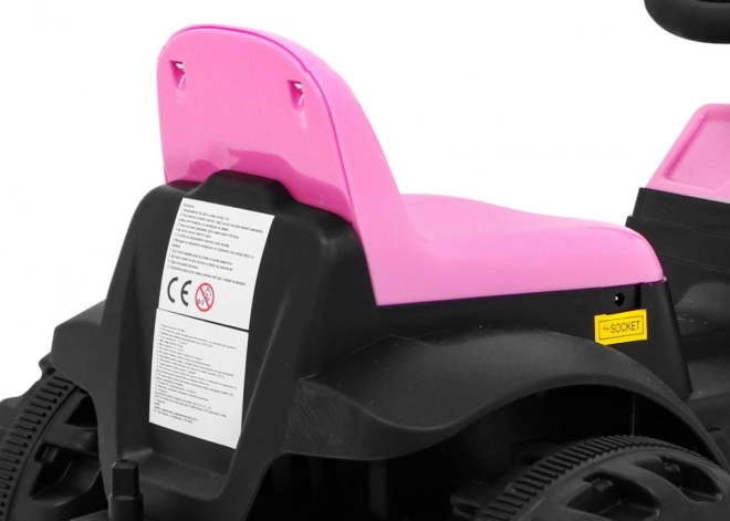 Grüner Traktor mit Anhänger – rosa