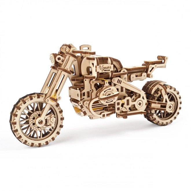 Ugears 3D Holzmechanisches Puzzle Scrambler Motorrad mit Sidecar