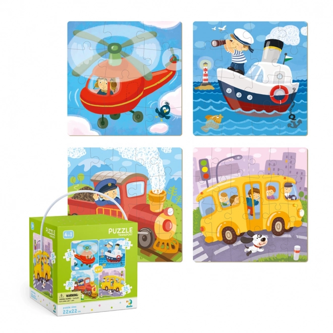 DODO Fahrzeug Puzzle Set 4-in-1