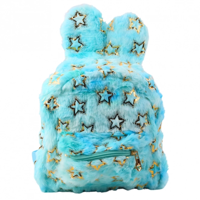 Kinder Plüschrucksack mit goldenen Sternchen blau