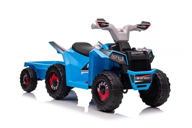 Batteriebetriebener Quad mit Anhänger Blau
