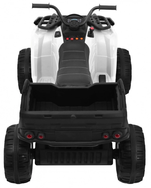 XL Quad auf Batterie für Kinder weiß + 4x4 Antrieb + Gepäckträger + langsamer Start + EVA + LED Audio