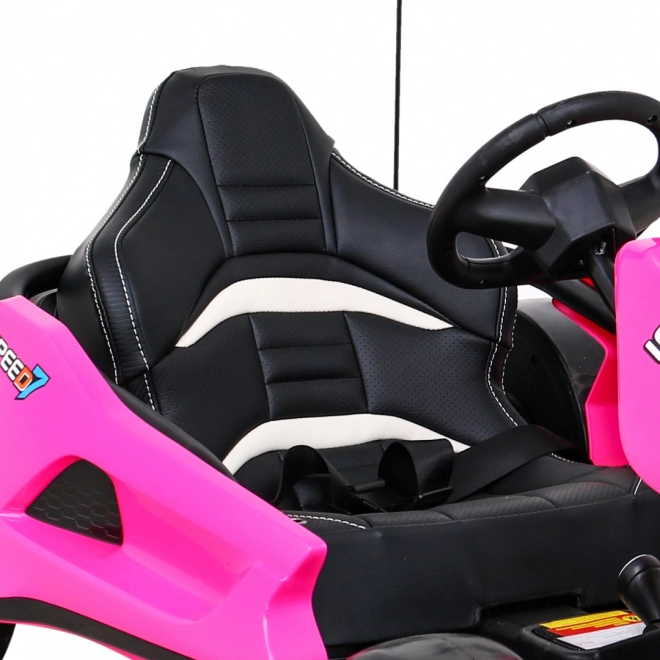 Speed 7 Drift King batteriebetriebenes Kart für Kinder Rosa + Driftfunktion + Sportsitz + 2 Geschwindigkeiten + EVA