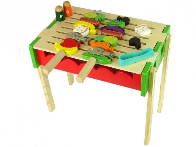 Holzspielzeug Grillset für Kinder mit Zubehör