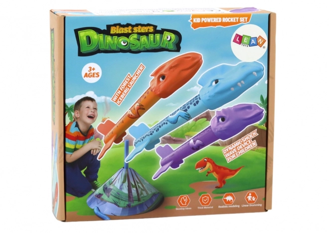 Dinosaurier-Raketenwerfer Spielzeugset mit Pumpe